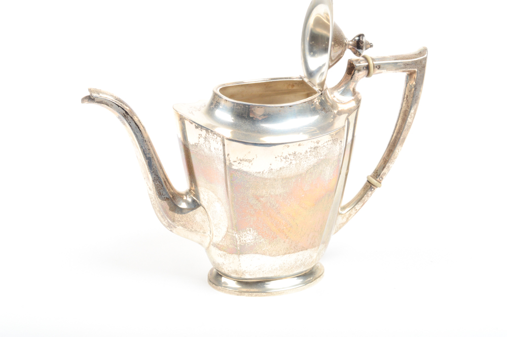 International Silver Co. Sterling Tea and Coffee Set and Silver Plate Tray