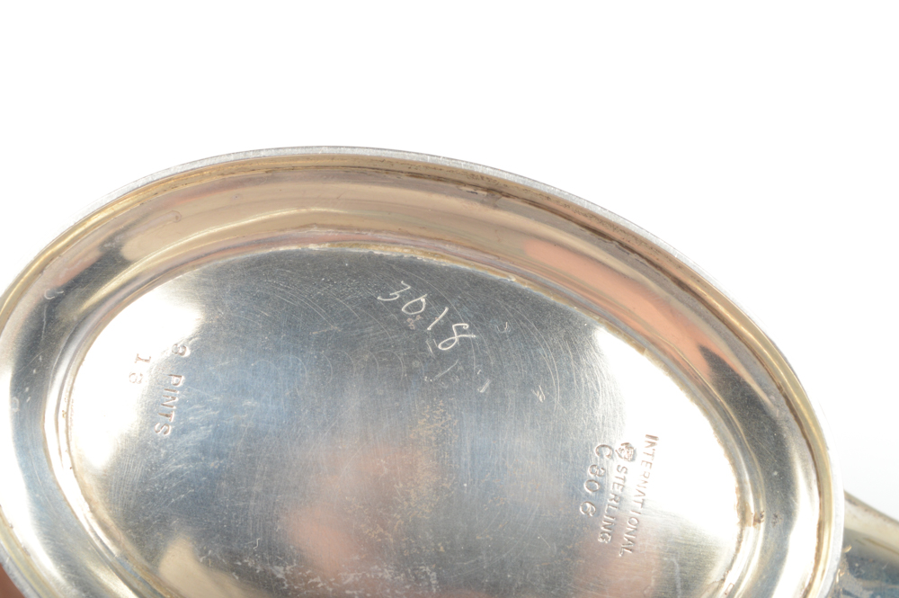 International Silver Co. Sterling Tea and Coffee Set and Silver Plate Tray