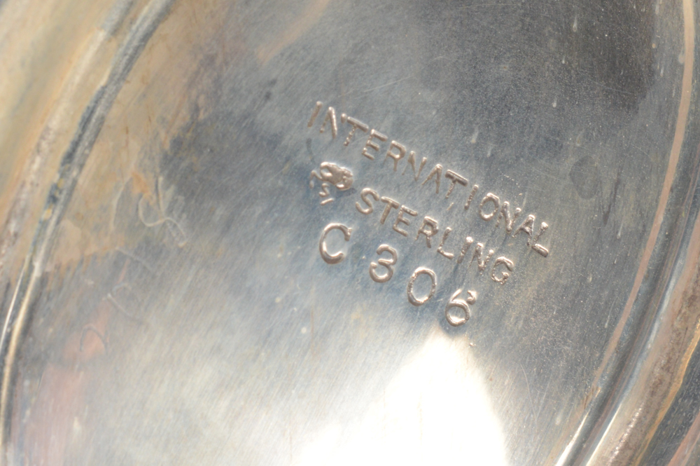 International Silver Co. Sterling Tea and Coffee Set and Silver Plate Tray