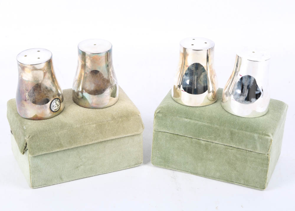 Godinger for Neiman Marcus Silver Plate Salt and Pepper Shaker Sets