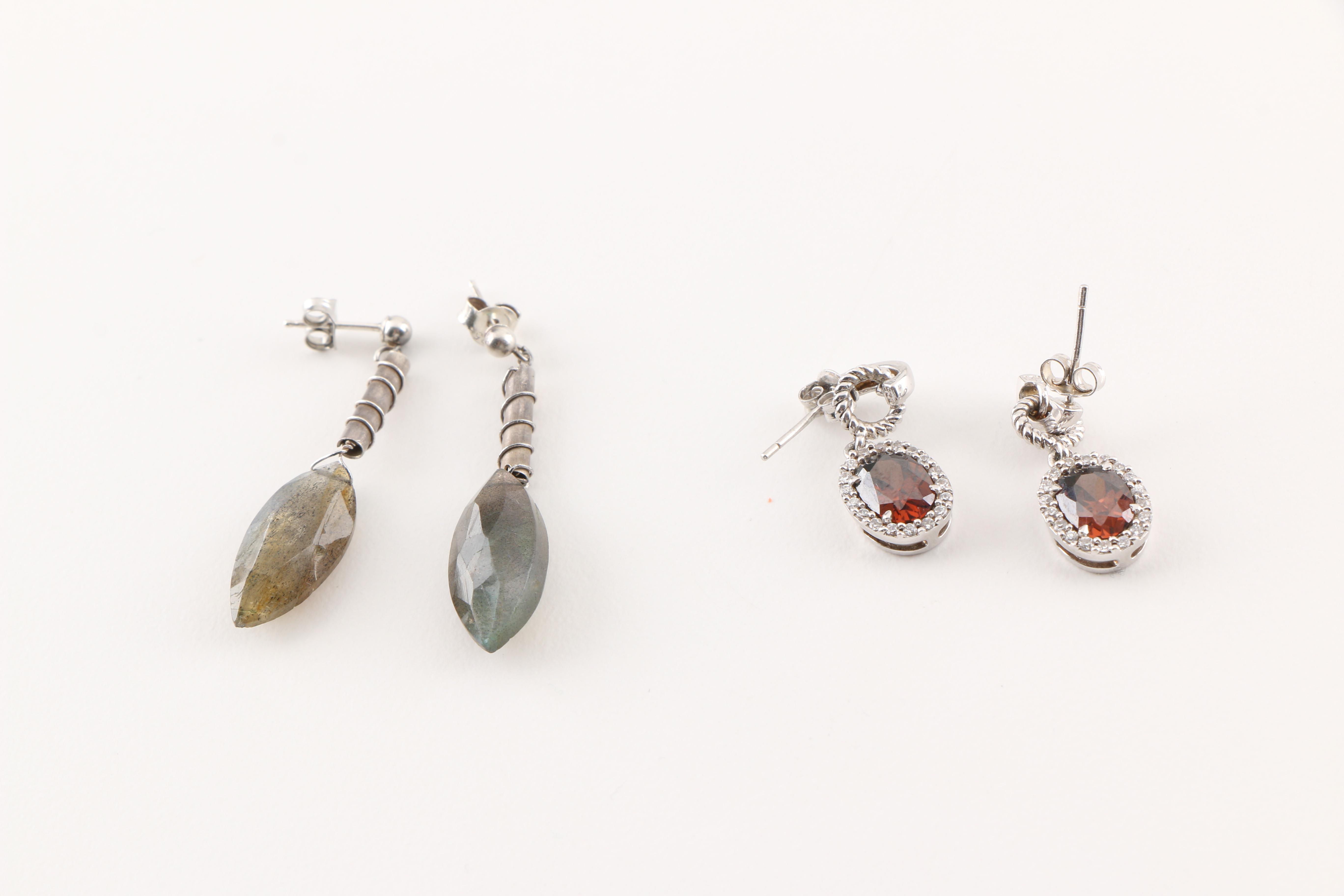 Assortment Of Sterling Silver Jewelry Including Diamonds