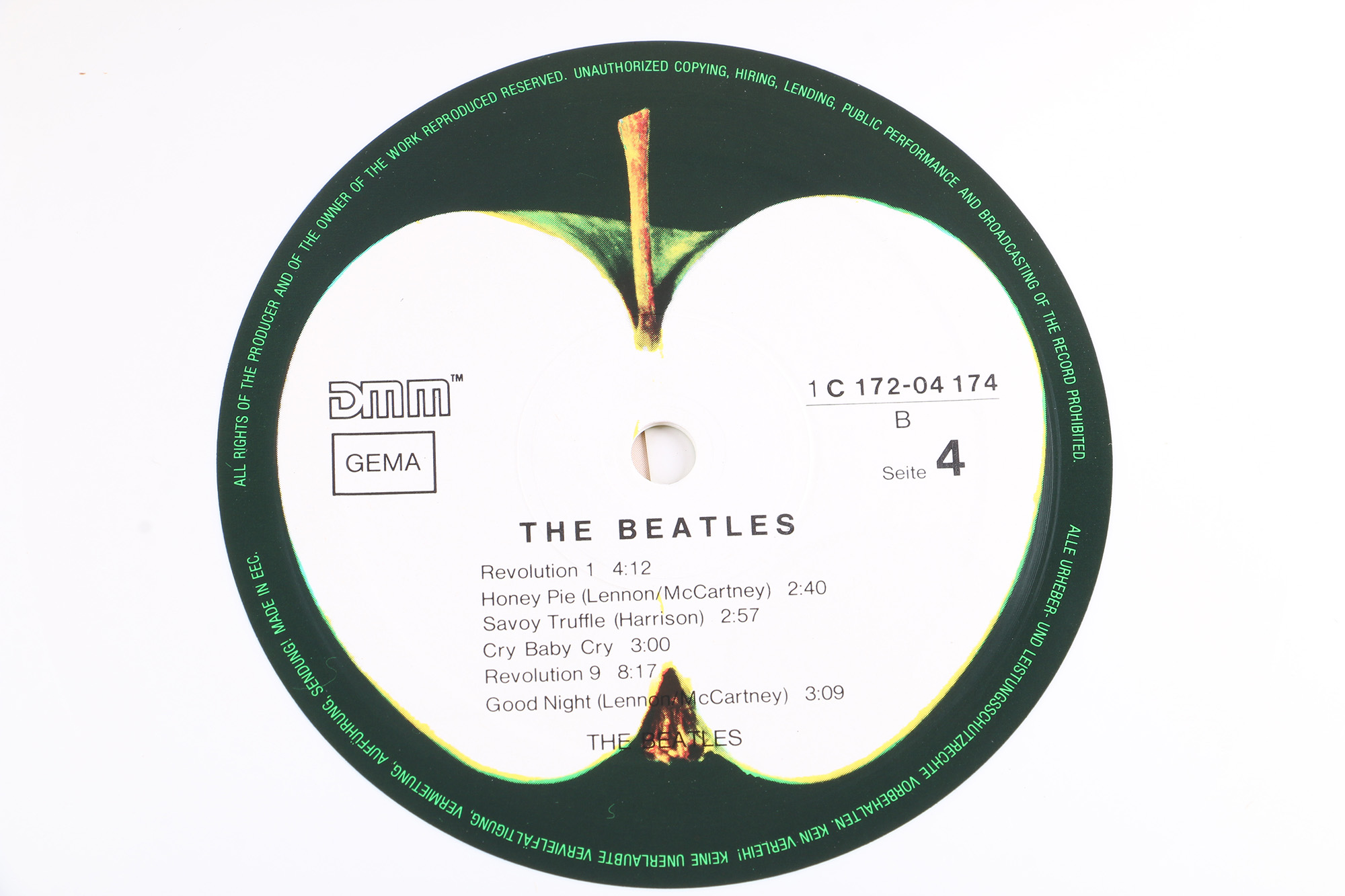 The Beatles "White Album" 1976 German Pressing LP on White Vinyl
