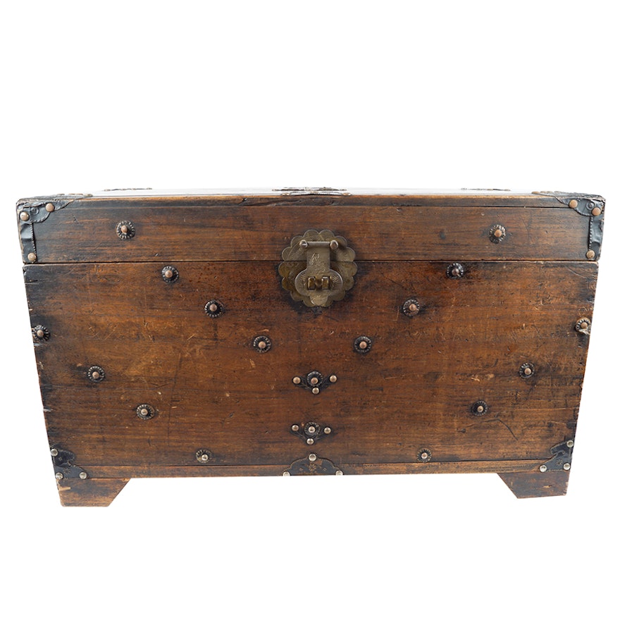 Vintage Korean "Ham" Chest with Metal Accents