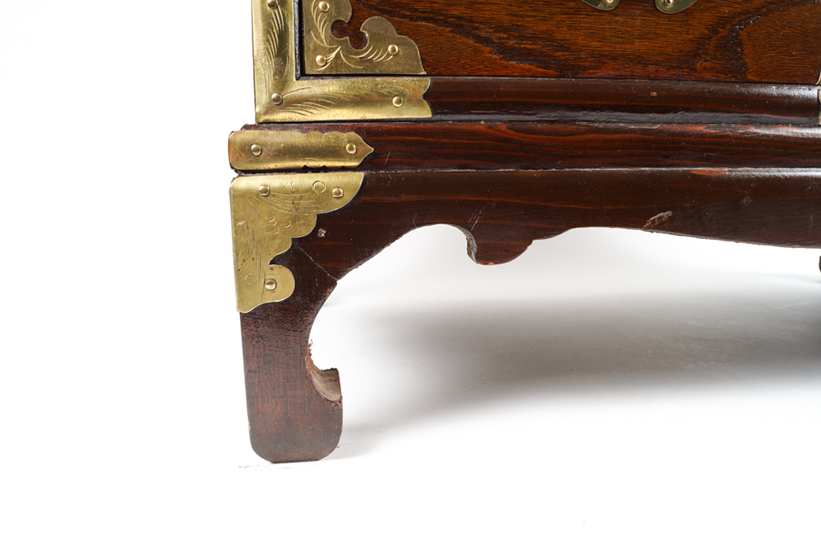 Korean Elm and Brass Chest of Drawers