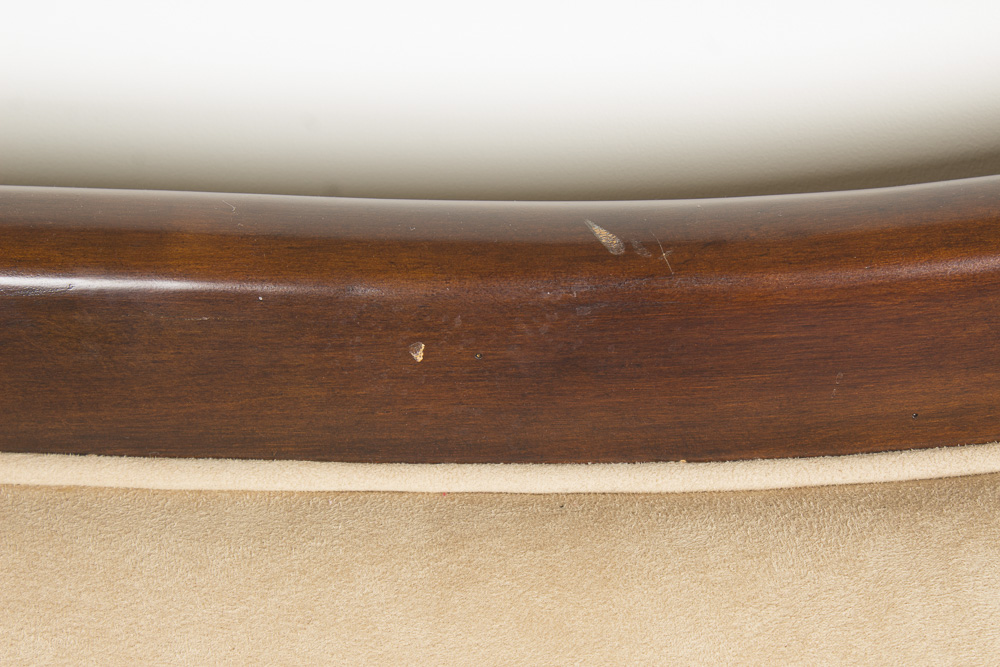 Ultrasuede and Leather Upholstered Couch By Regency House