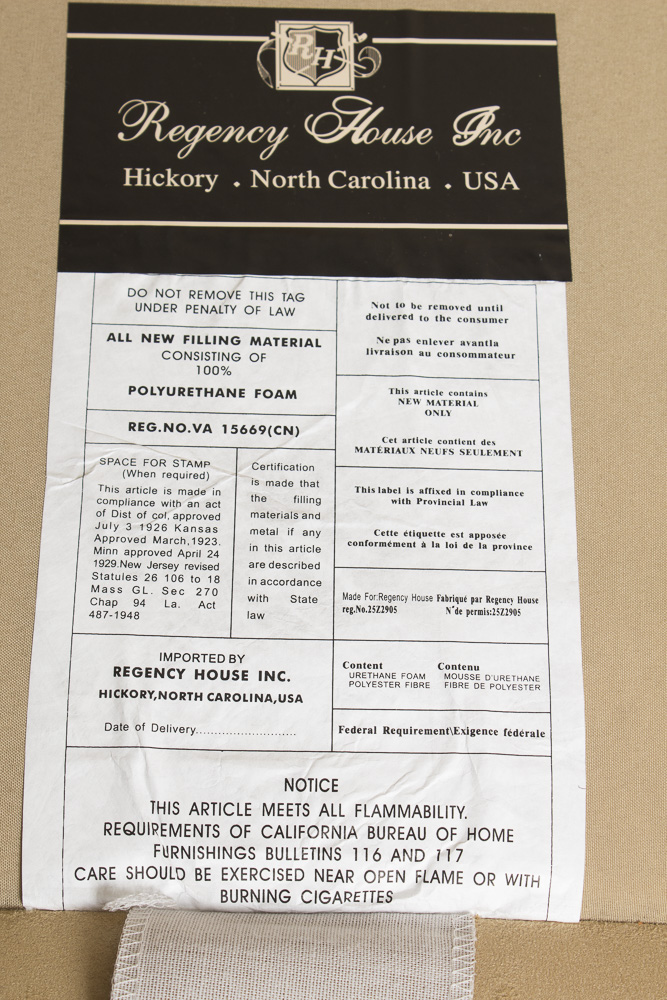 Ultrasuede and Leather Upholstered Couch By Regency House