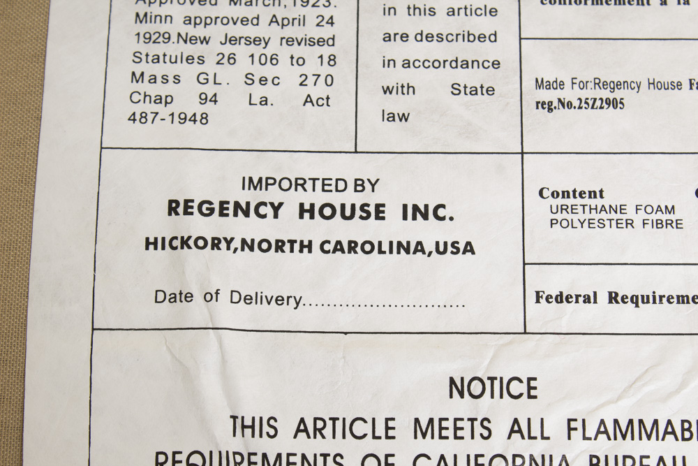 Ultrasuede and Leather Upholstered Couch By Regency House