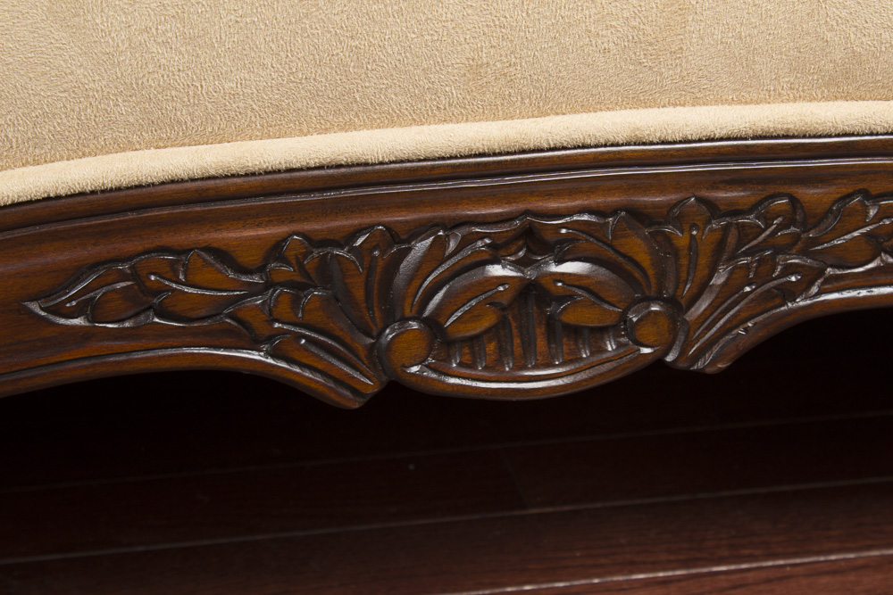 Ultrasuede and Leather Upholstered Couch By Regency House