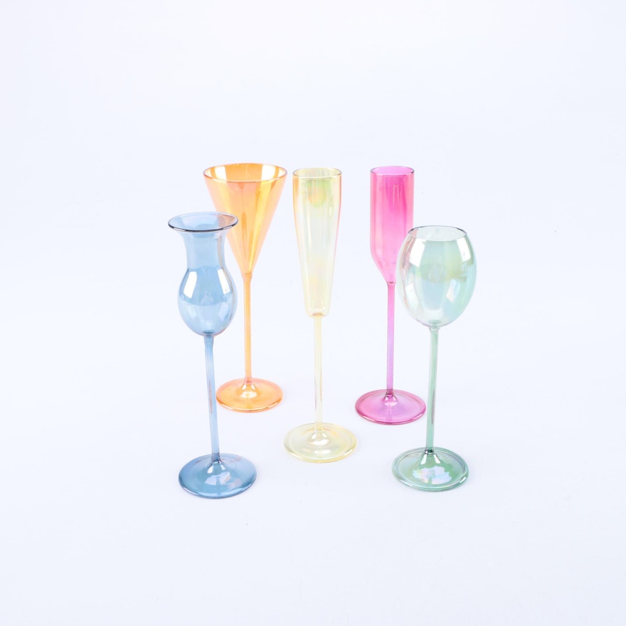 Assorted Long Stem Cordial Glasses