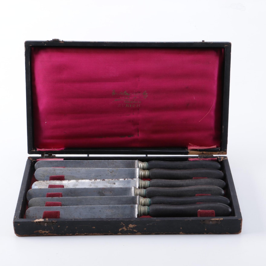 Set of Antique Bleuler Knives and Case