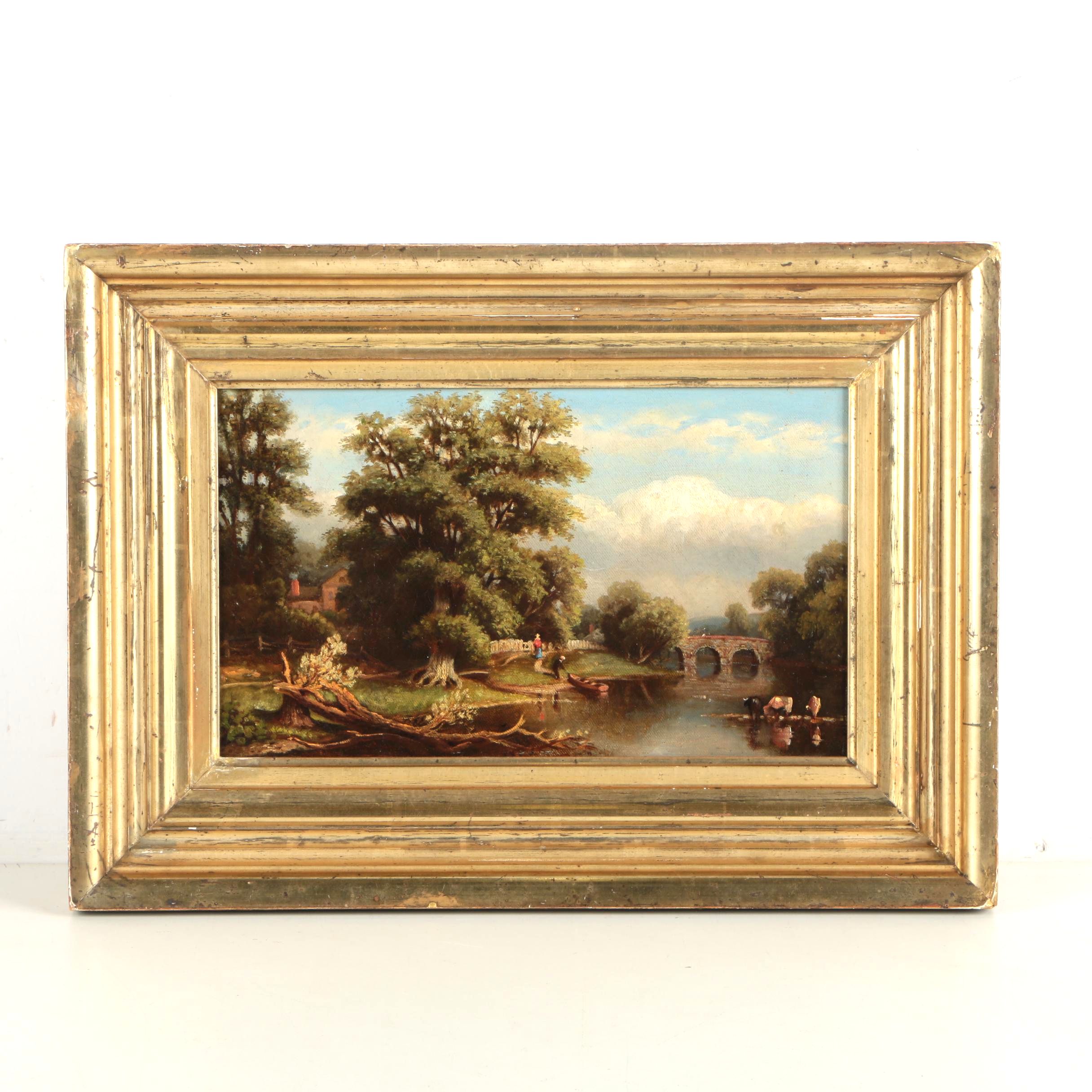 Oil Painting of a Pastoral Scene
