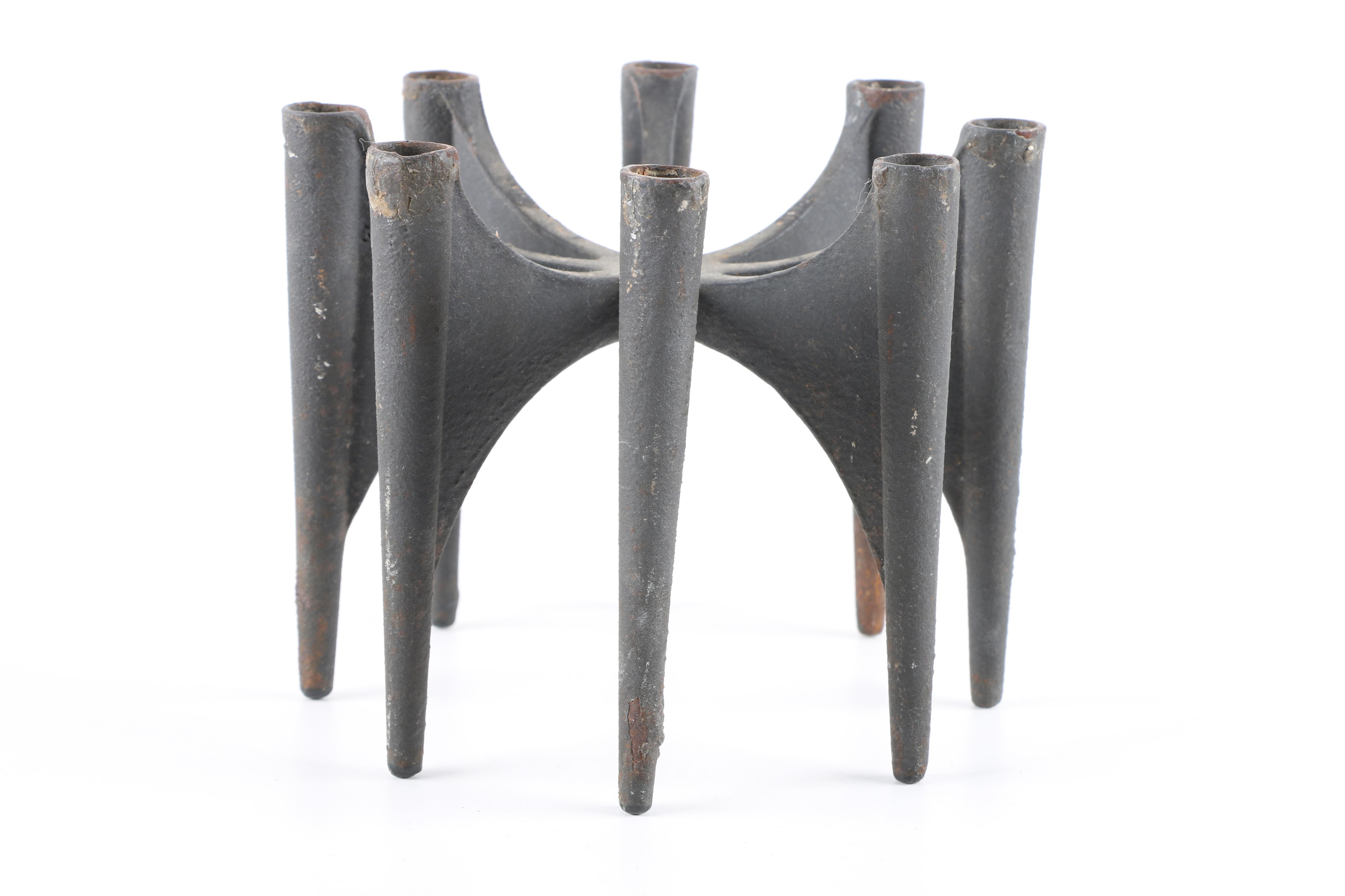 Vintage Mid Century Modern Cast Iron Candle Holders by Dansk and Robert Welch