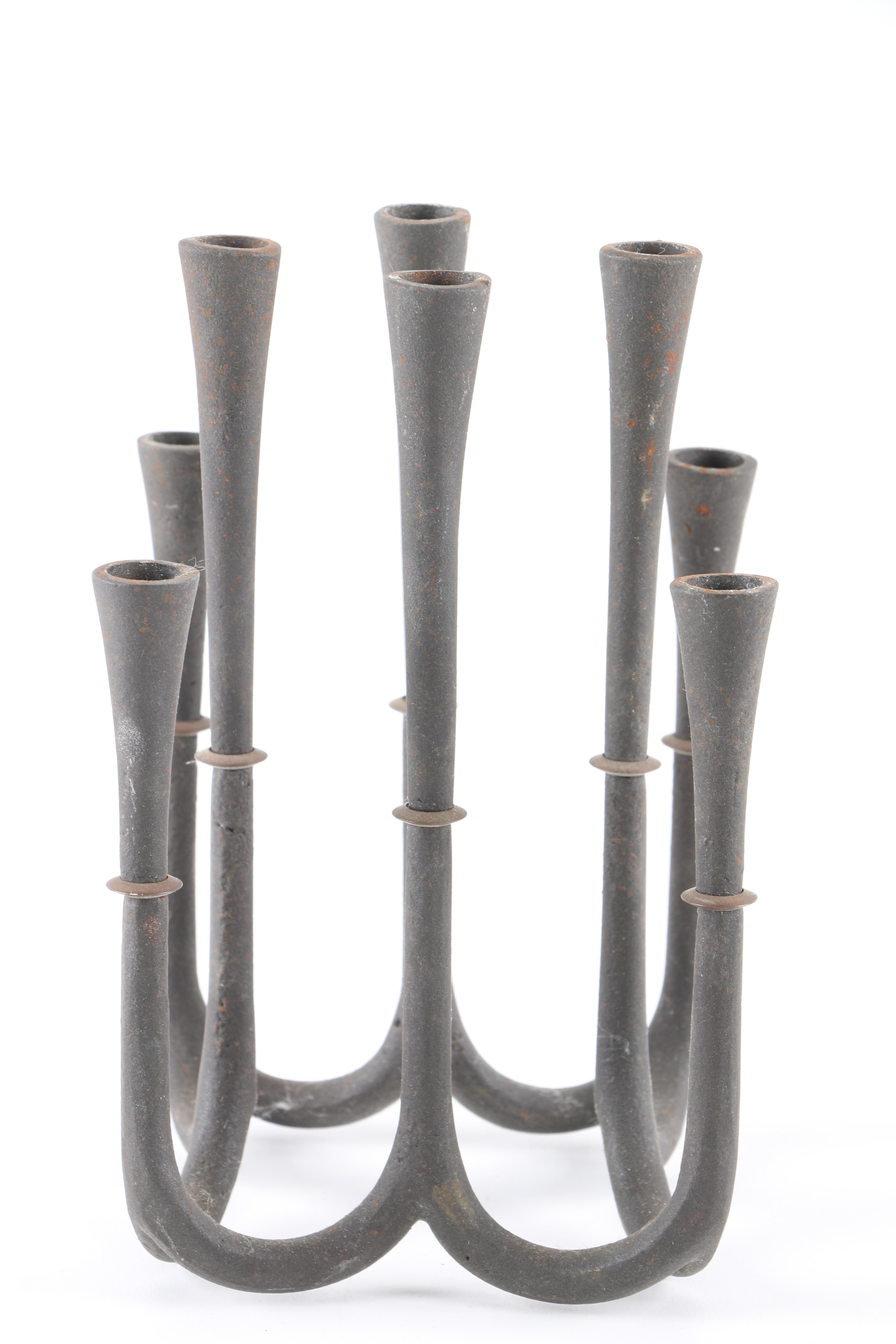 Vintage Mid Century Modern Cast Iron Candle Holders by Dansk and Robert Welch