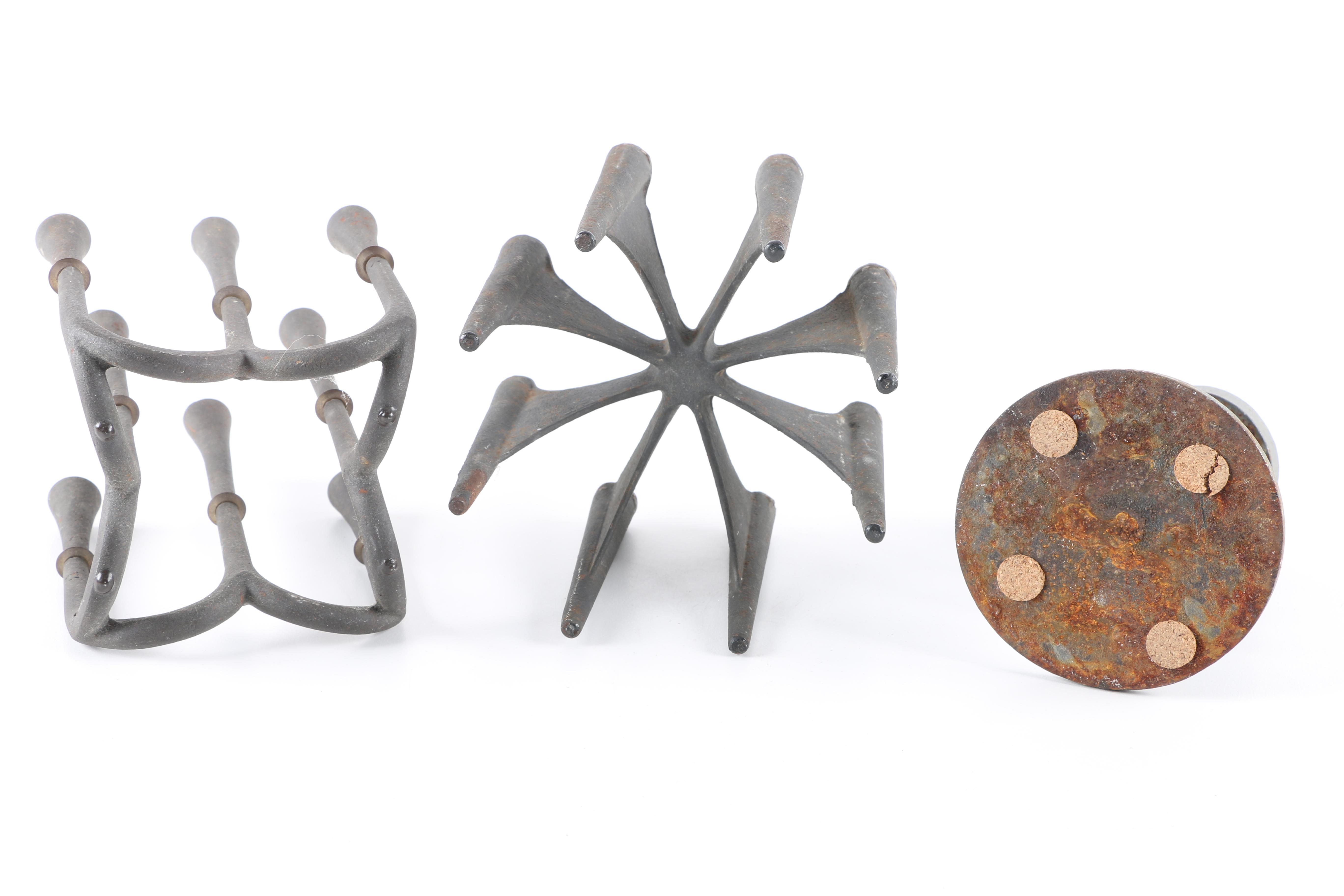 Vintage Mid Century Modern Cast Iron Candle Holders by Dansk and Robert Welch