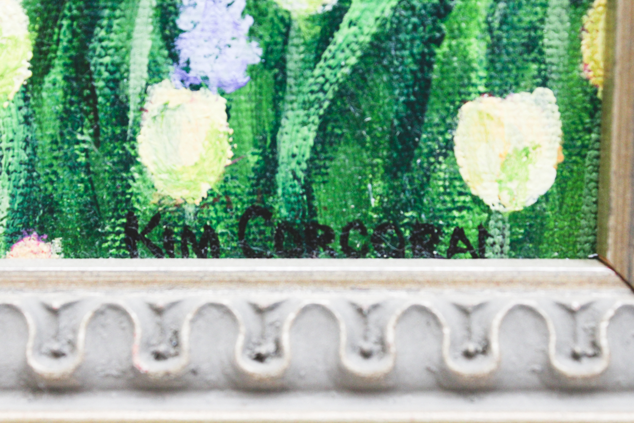 Kim Corcoran Acrylic Painting of Garden Scene