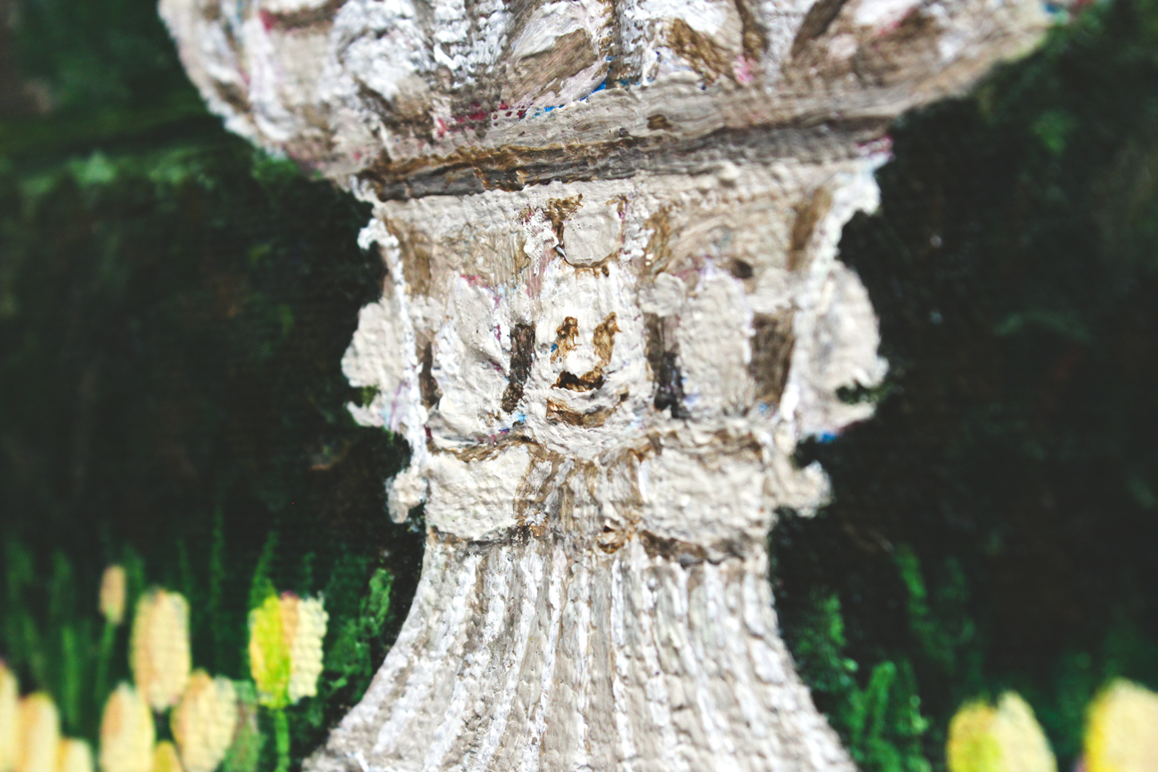 Kim Corcoran Acrylic Painting of Garden Scene