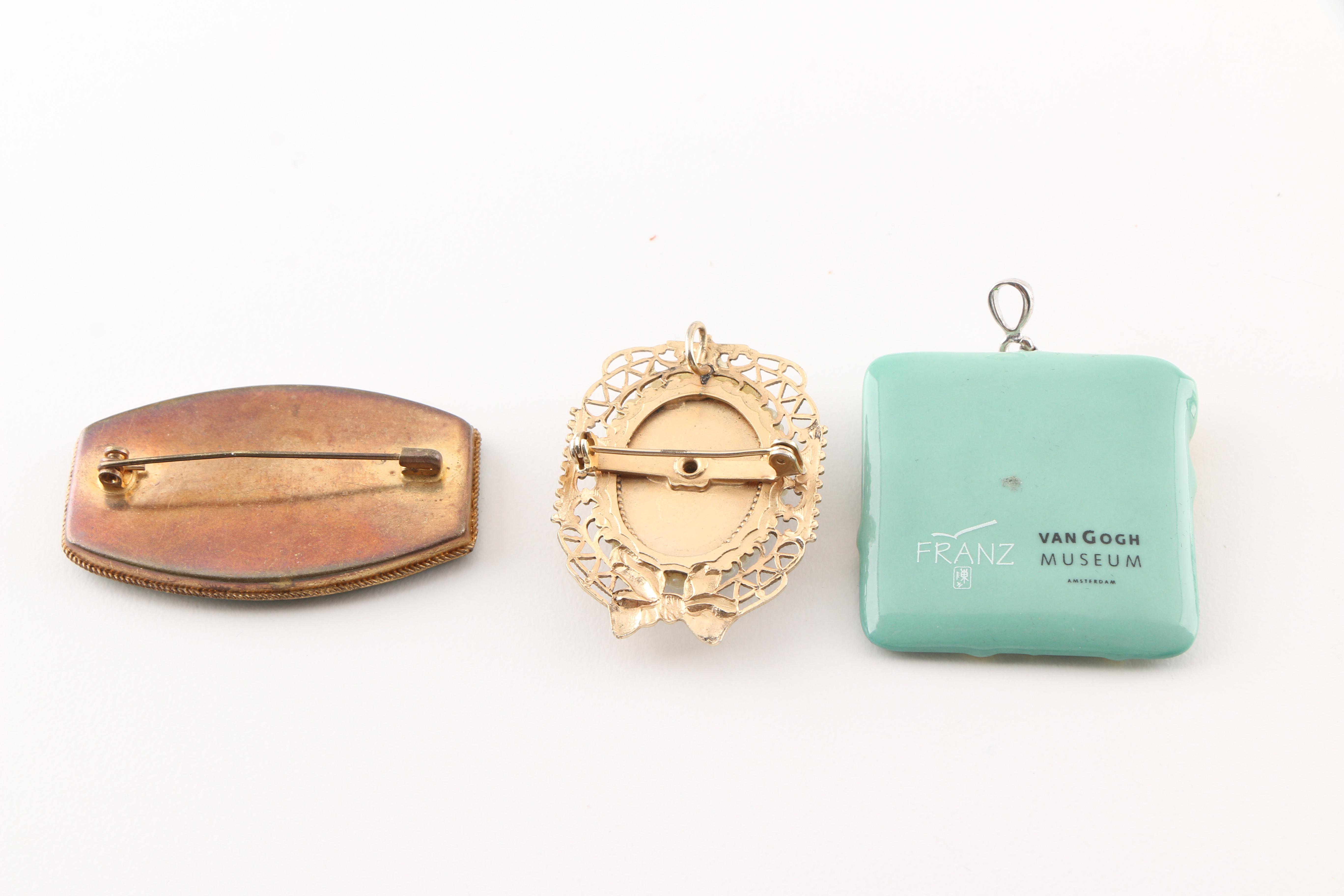 An Assortment of Costume Jewelry Featuring Franz Porcelain