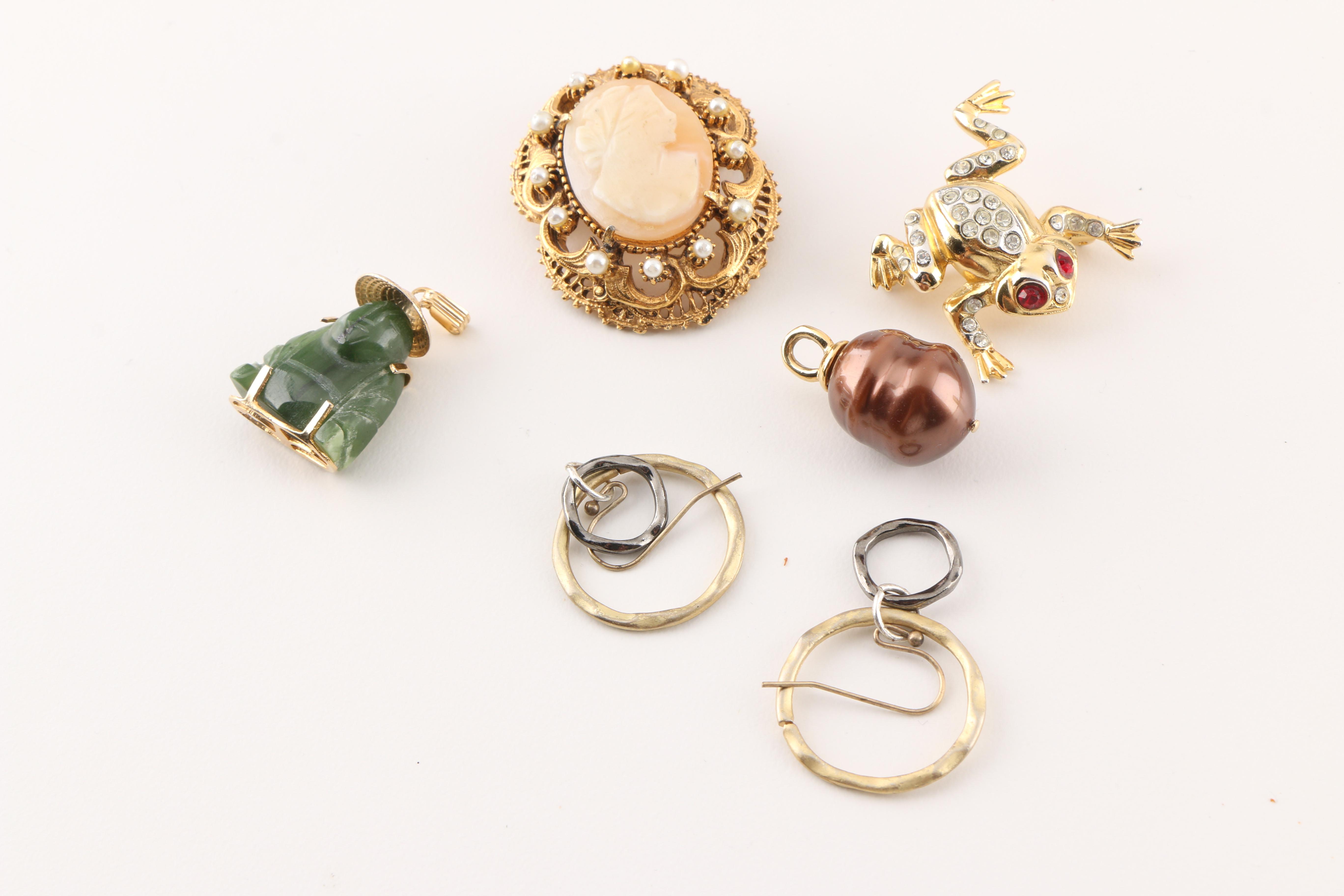 An Assortment of Costume Jewelry Featuring Franz Porcelain