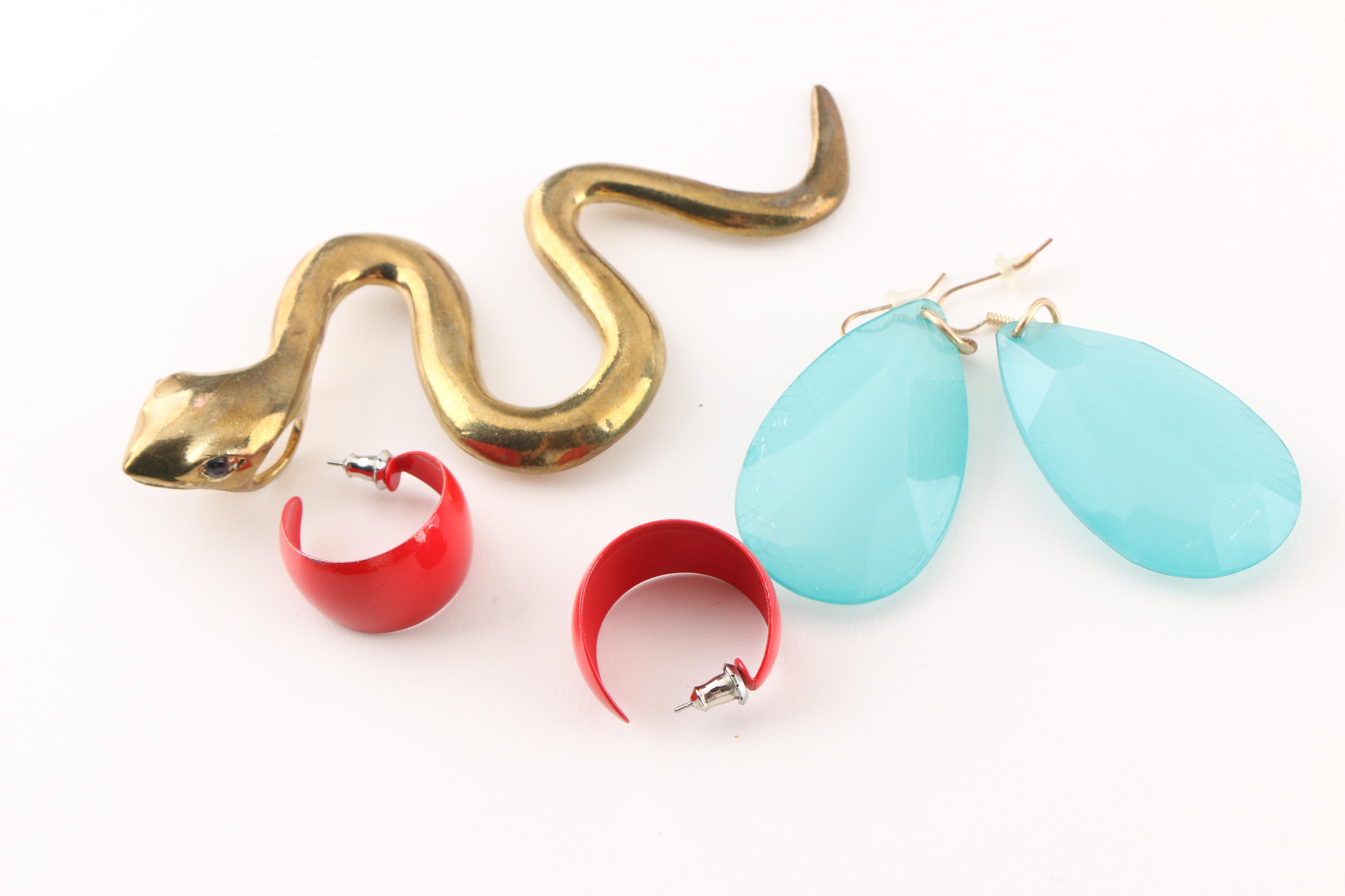 An Assortment of Costume Jewelry Featuring Franz Porcelain