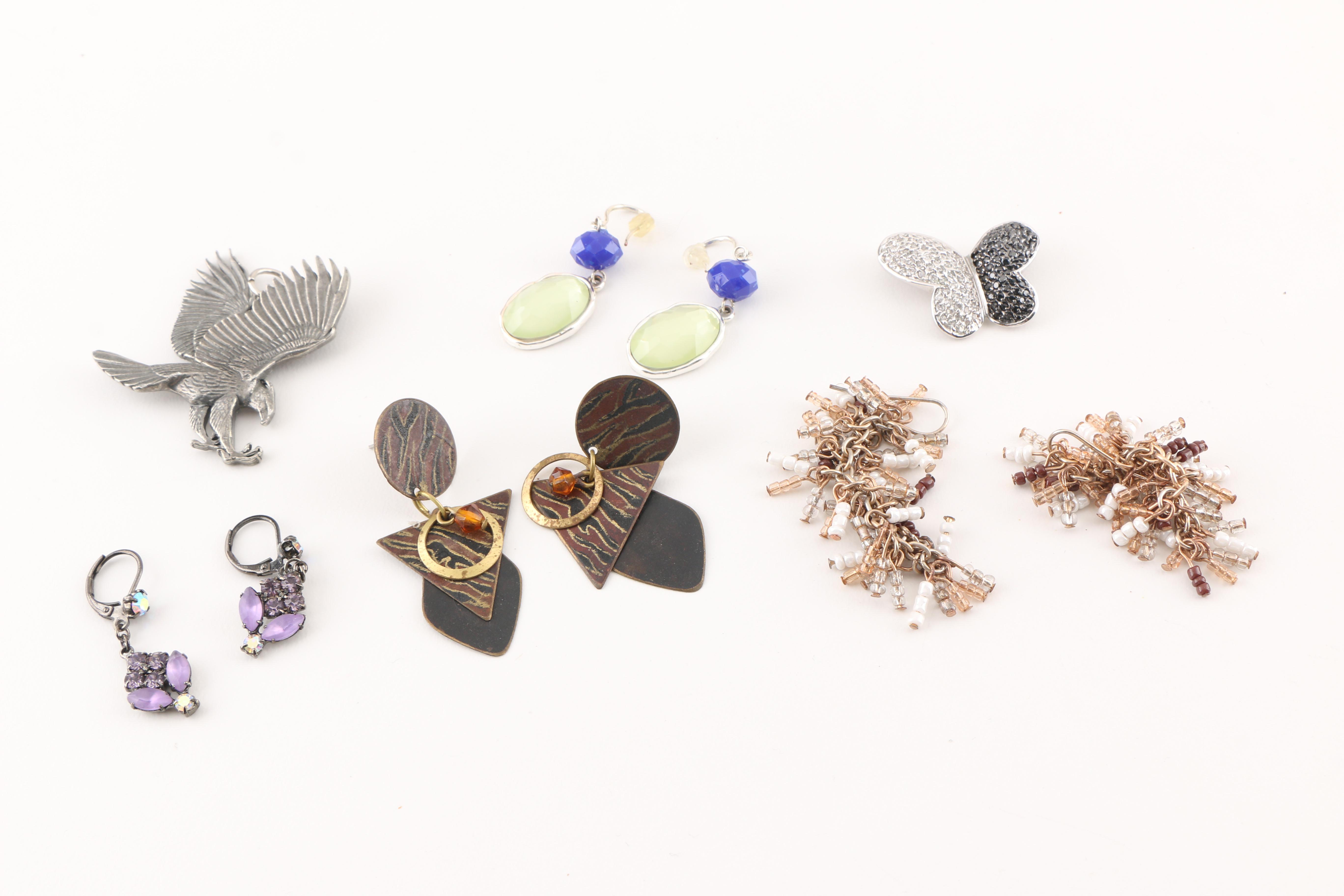 An Assortment of Costume Jewelry Featuring Franz Porcelain