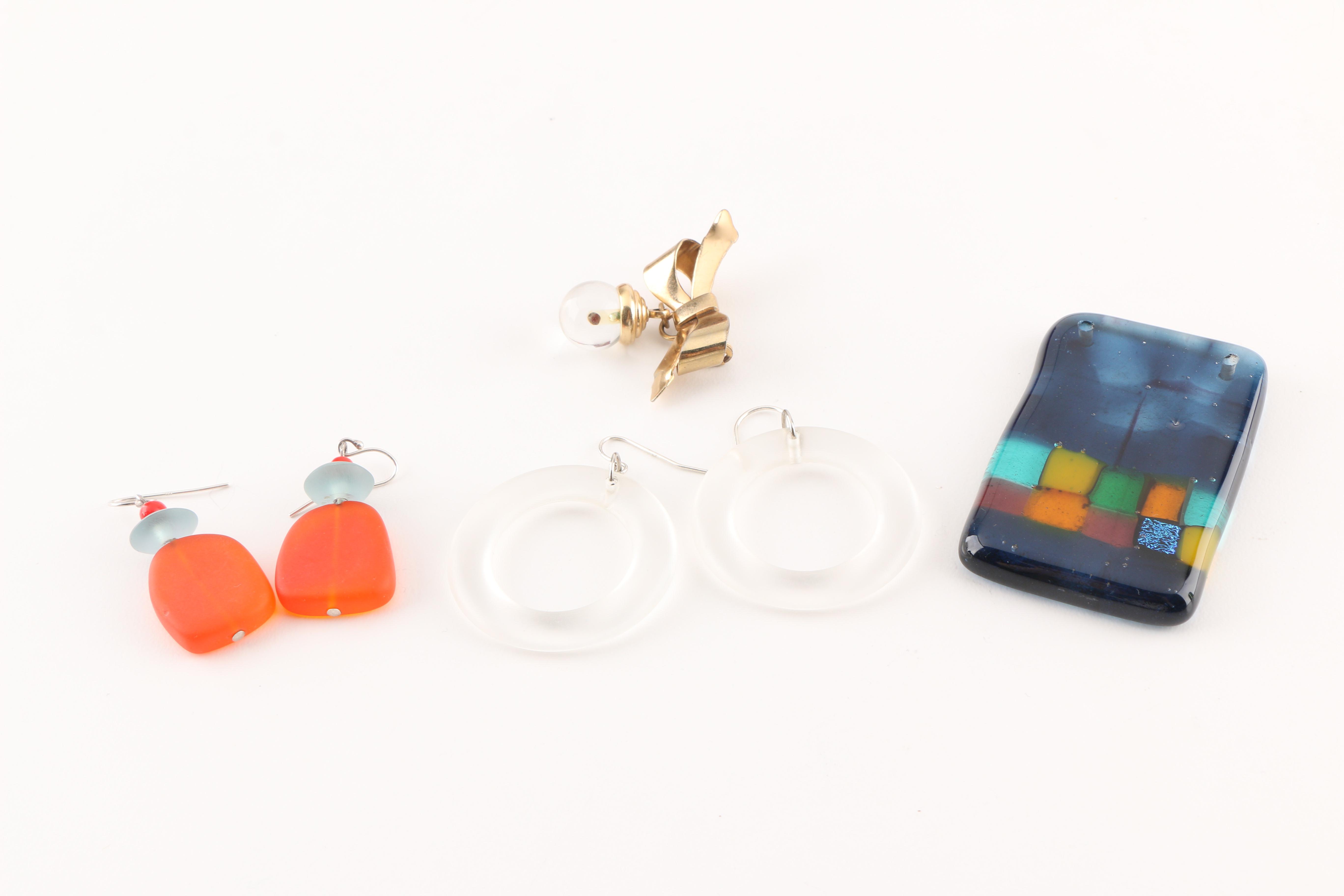An Assortment of Costume Jewelry Featuring Franz Porcelain