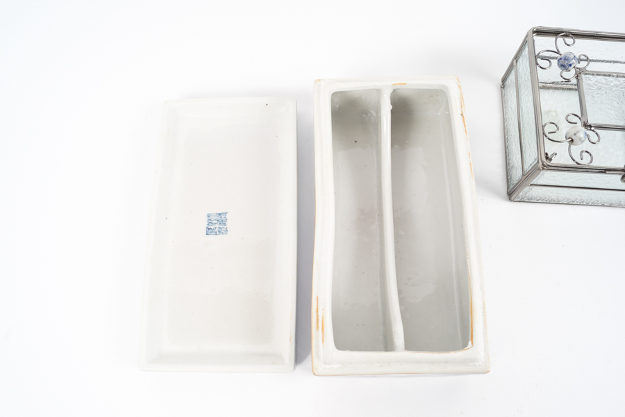 Chinese Blue and White Porcelain Trinket Boxes