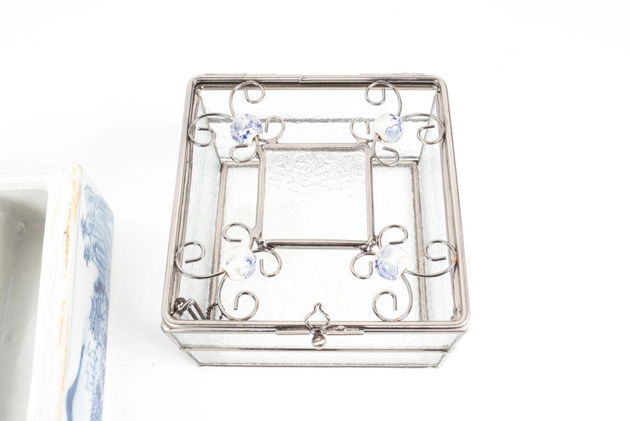 Chinese Blue and White Porcelain Trinket Boxes