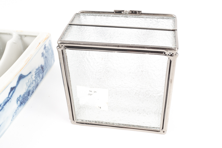 Chinese Blue and White Porcelain Trinket Boxes