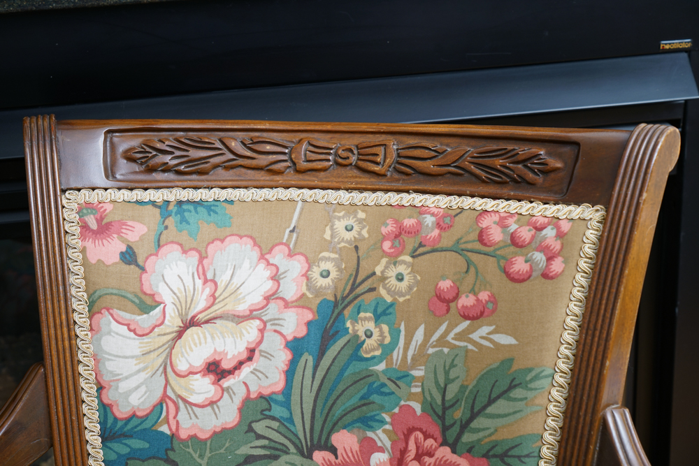 Vintage Louis XVI Style Arm Chairs with Accent Pillows