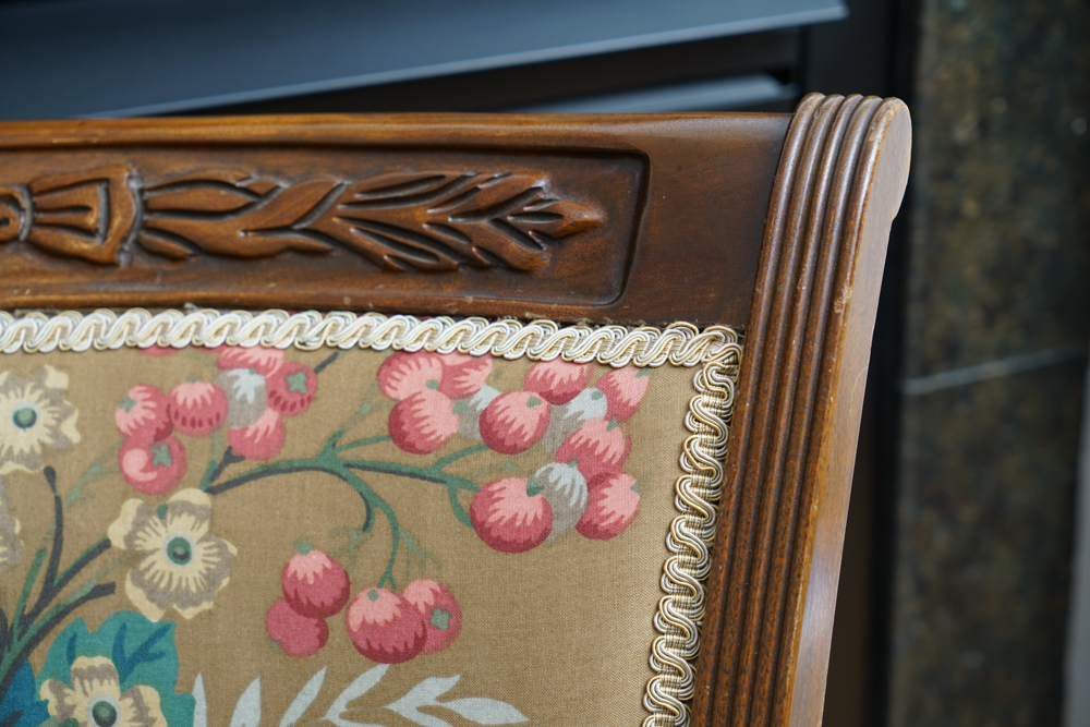 Vintage Louis XVI Style Arm Chairs with Accent Pillows