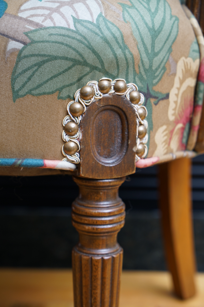 Vintage Louis XVI Style Arm Chairs with Accent Pillows