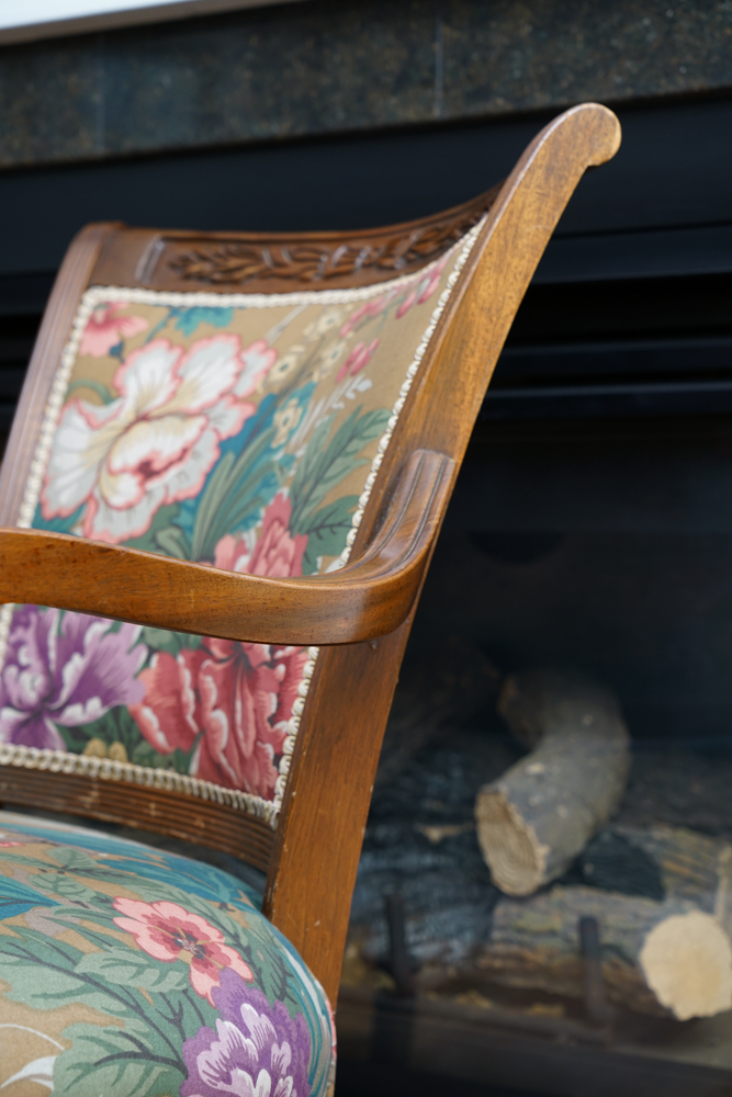 Vintage Louis XVI Style Arm Chairs with Accent Pillows