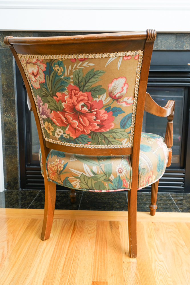 Vintage Louis XVI Style Arm Chairs with Accent Pillows