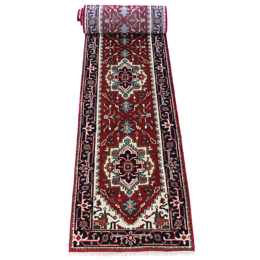 3' x 14' Hand-Knotted Indo-Persian Heriz Serapi Runner