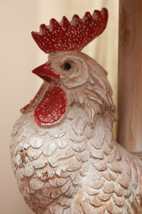 Glazed Ceramic Rooster Lamp