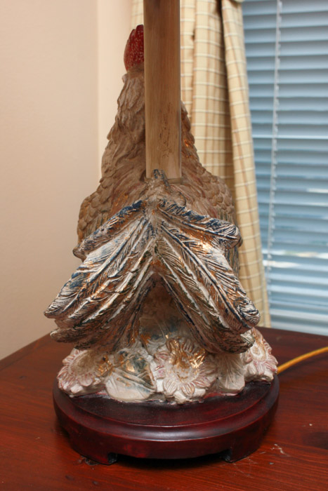 Glazed Ceramic Rooster Lamp