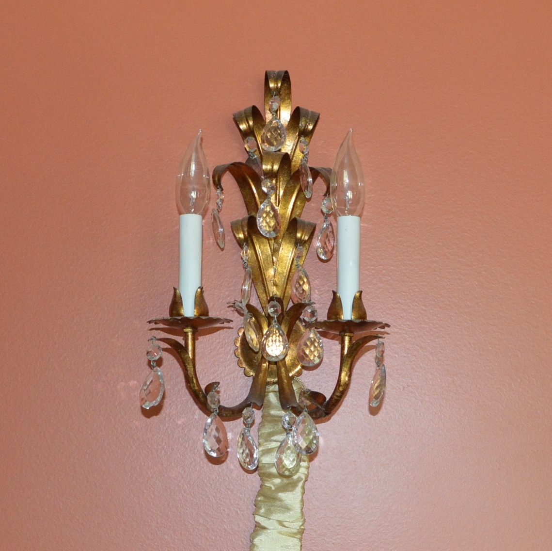 Metal Wall Light with Prism Accents