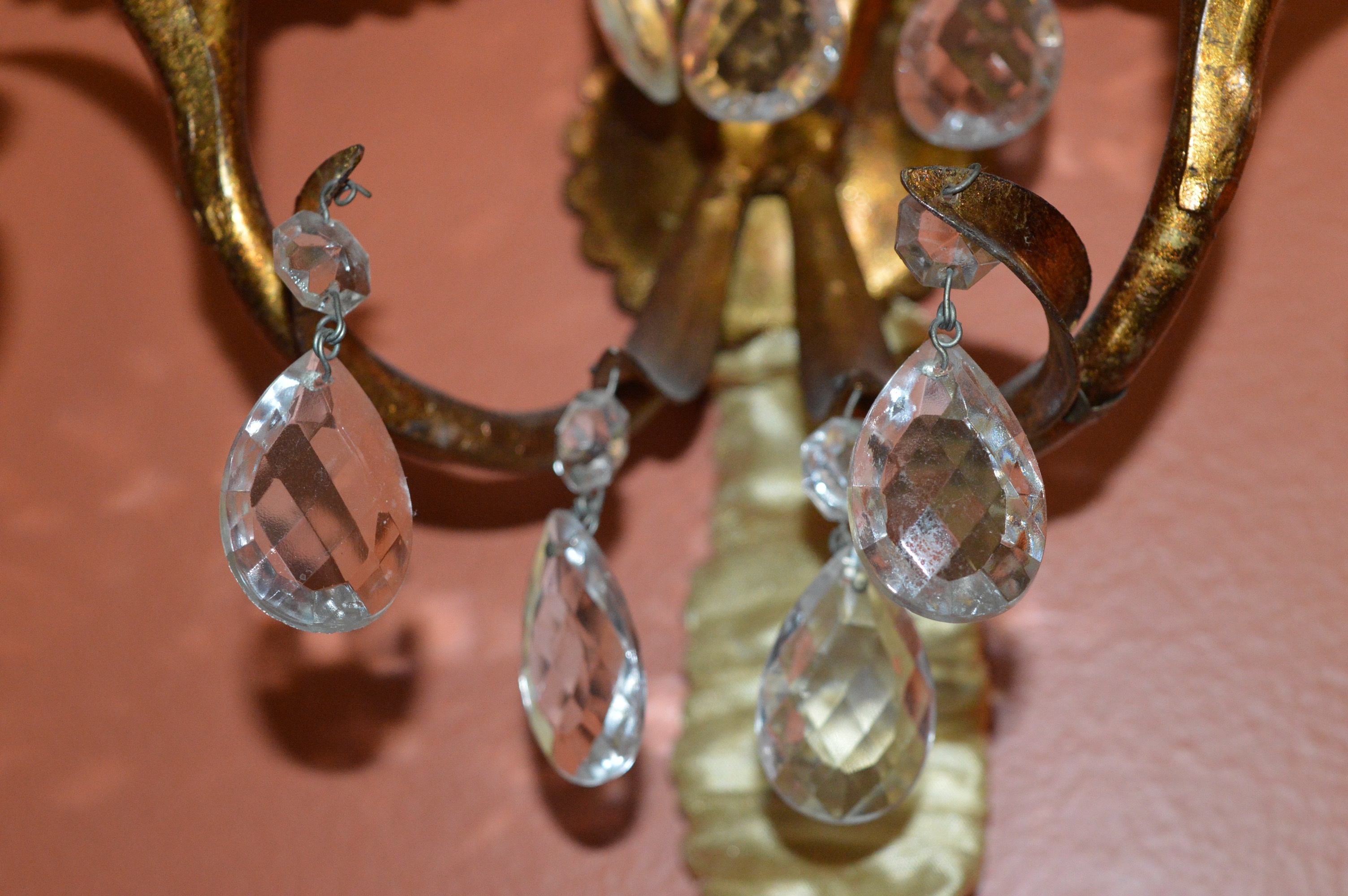 Metal Wall Light with Prism Accents