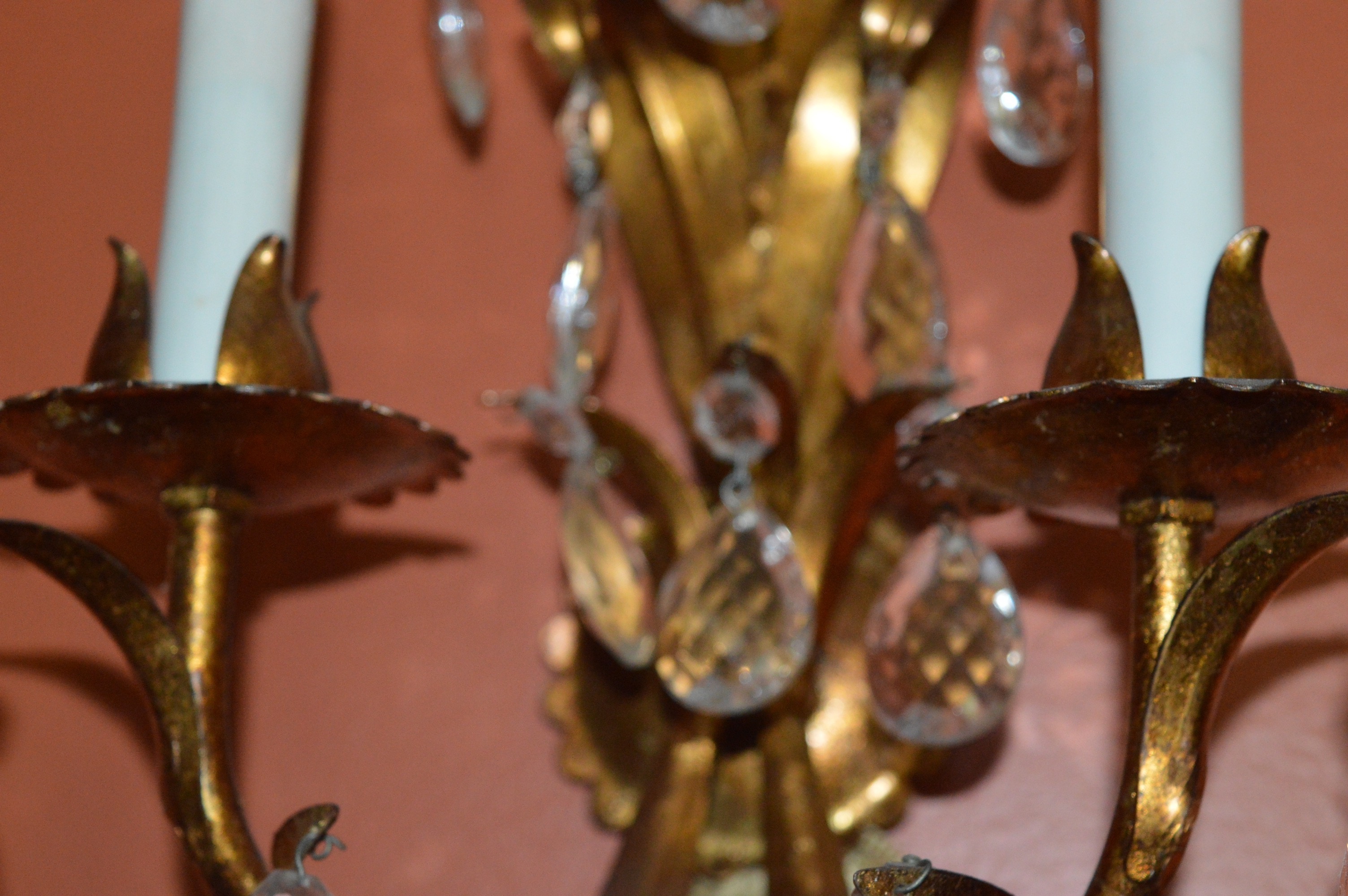 Metal Wall Light with Prism Accents