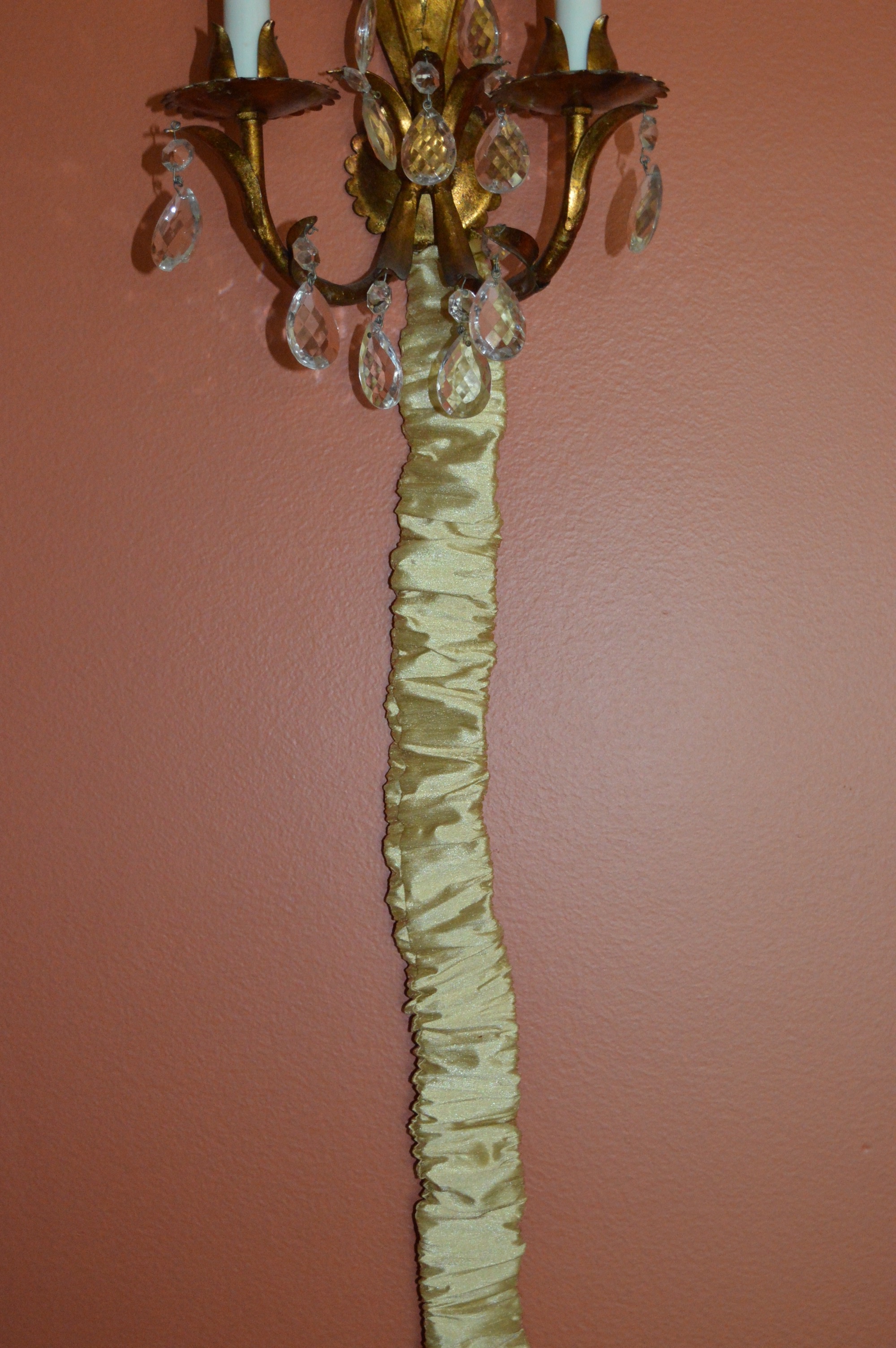 Metal Wall Light with Prism Accents