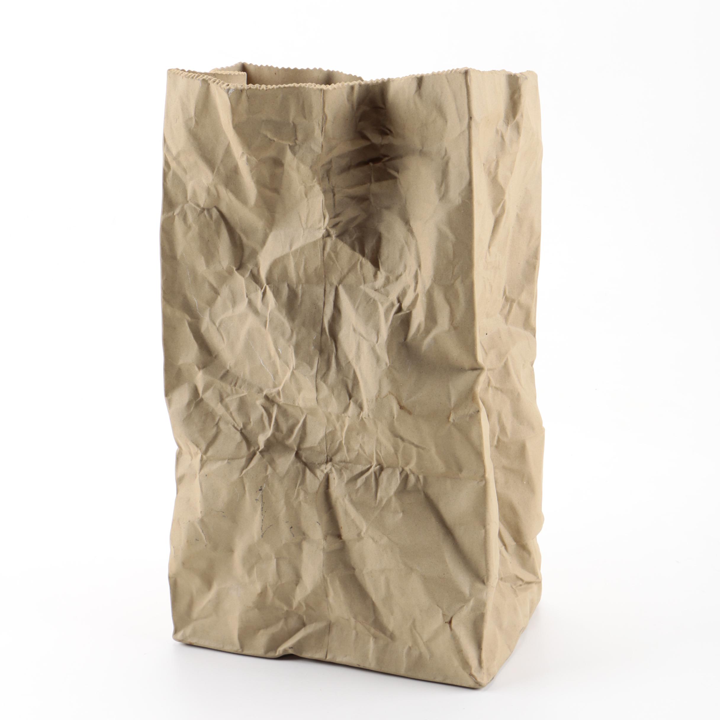 Ceramic Brown Paper Bag by Ceramic Illusions