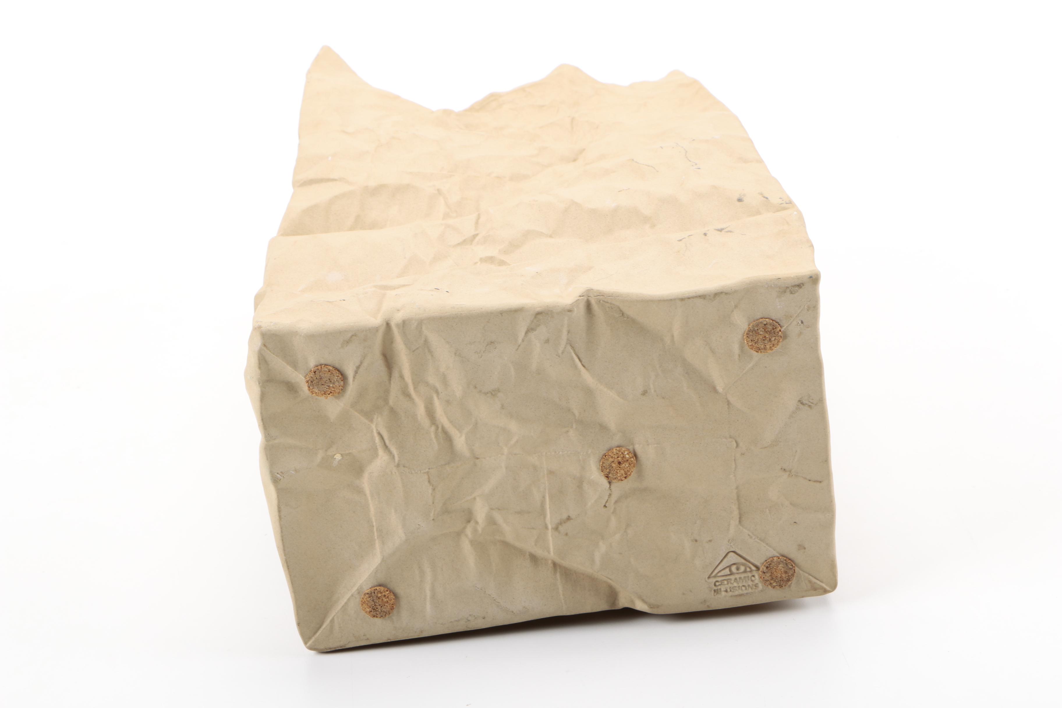Ceramic Brown Paper Bag by Ceramic Illusions