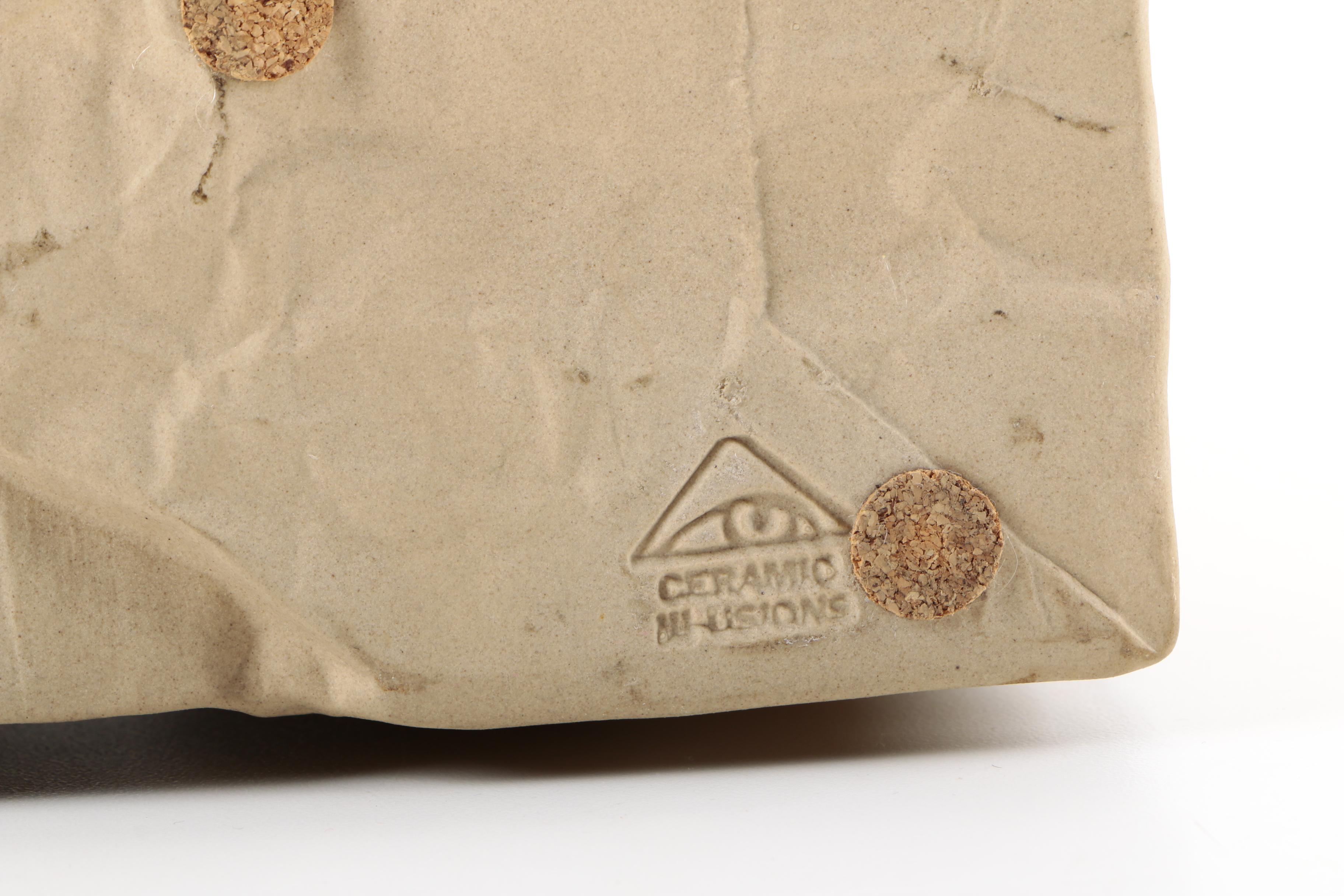 Ceramic Brown Paper Bag by Ceramic Illusions