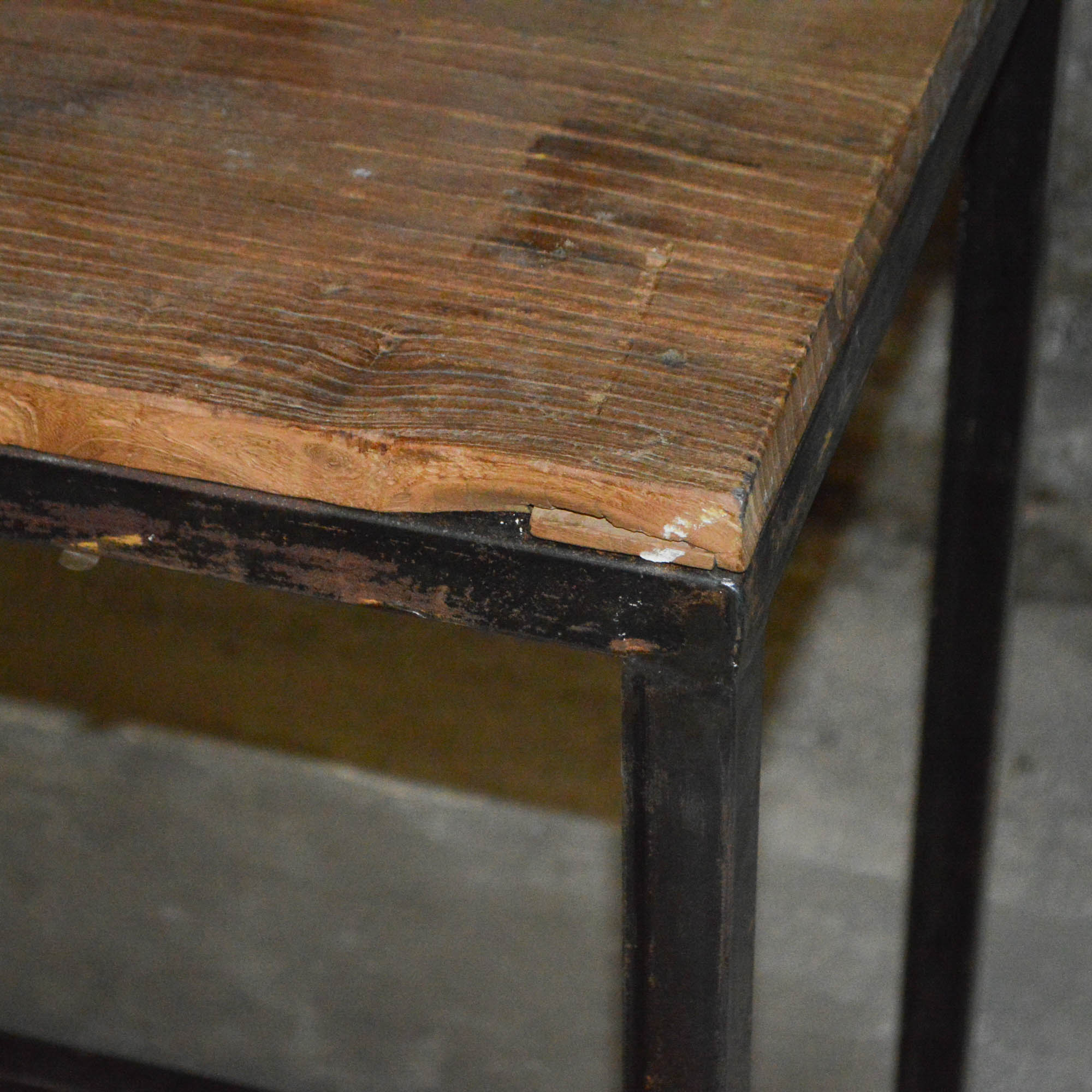 Reclaimed Wood and Metal Console Table