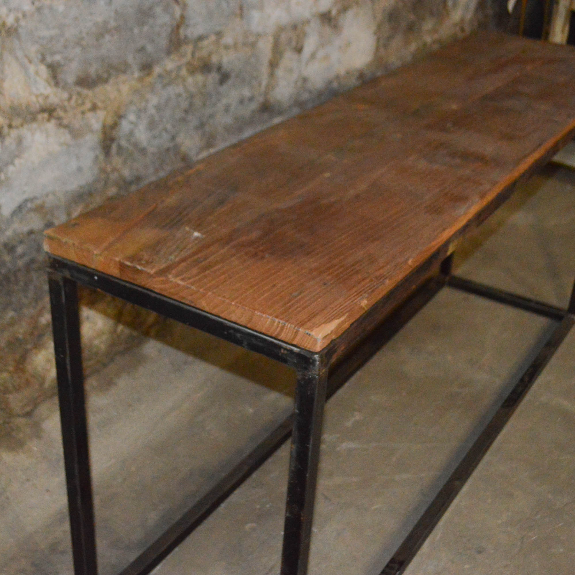 Reclaimed Wood and Metal Console Table