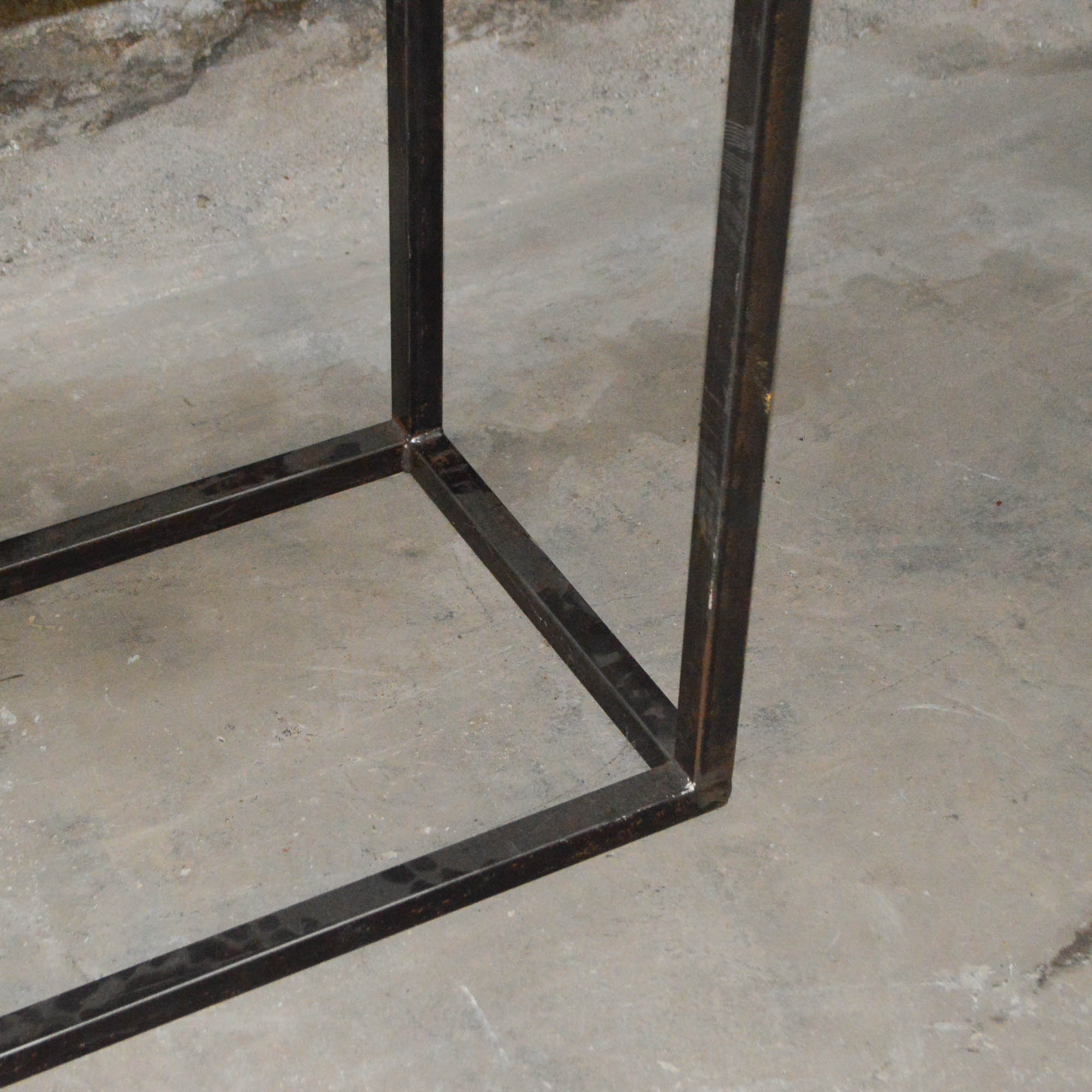 Reclaimed Wood and Metal Console Table