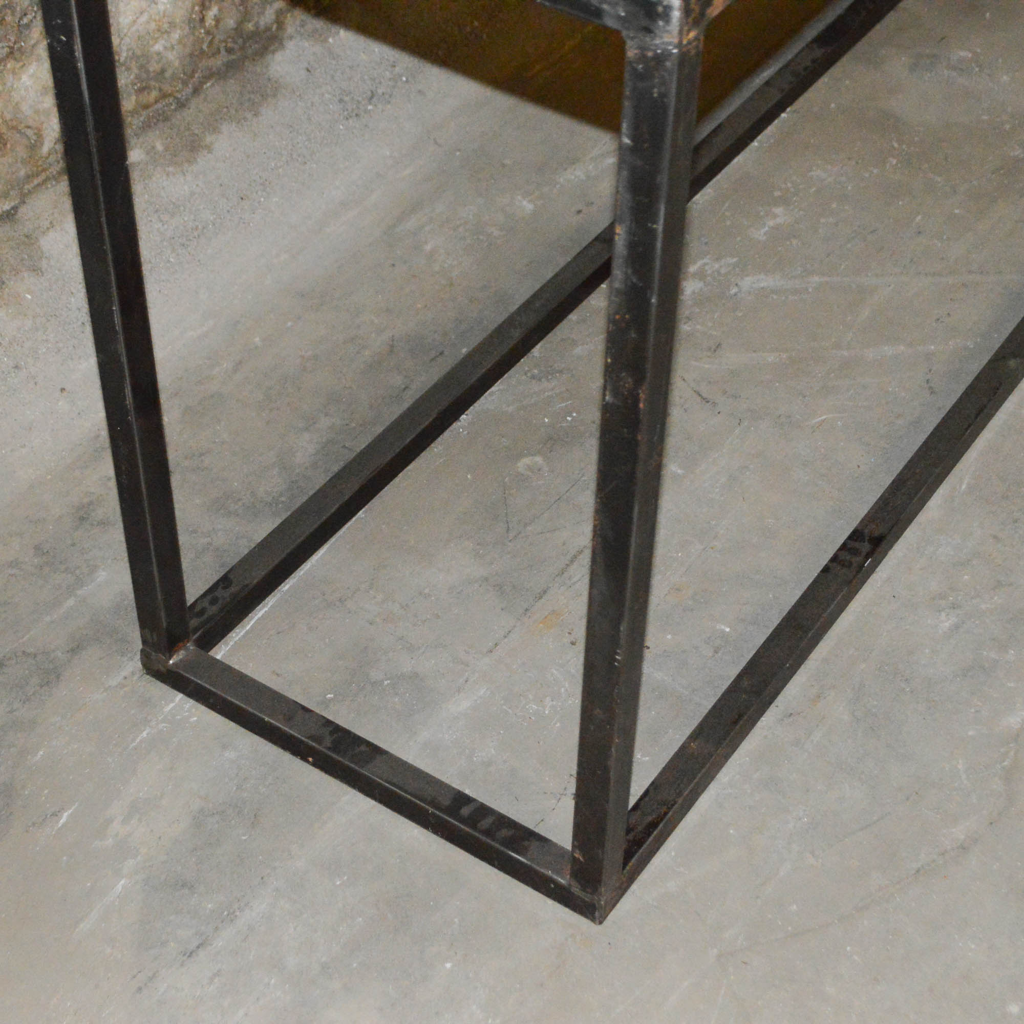 Reclaimed Wood and Metal Console Table