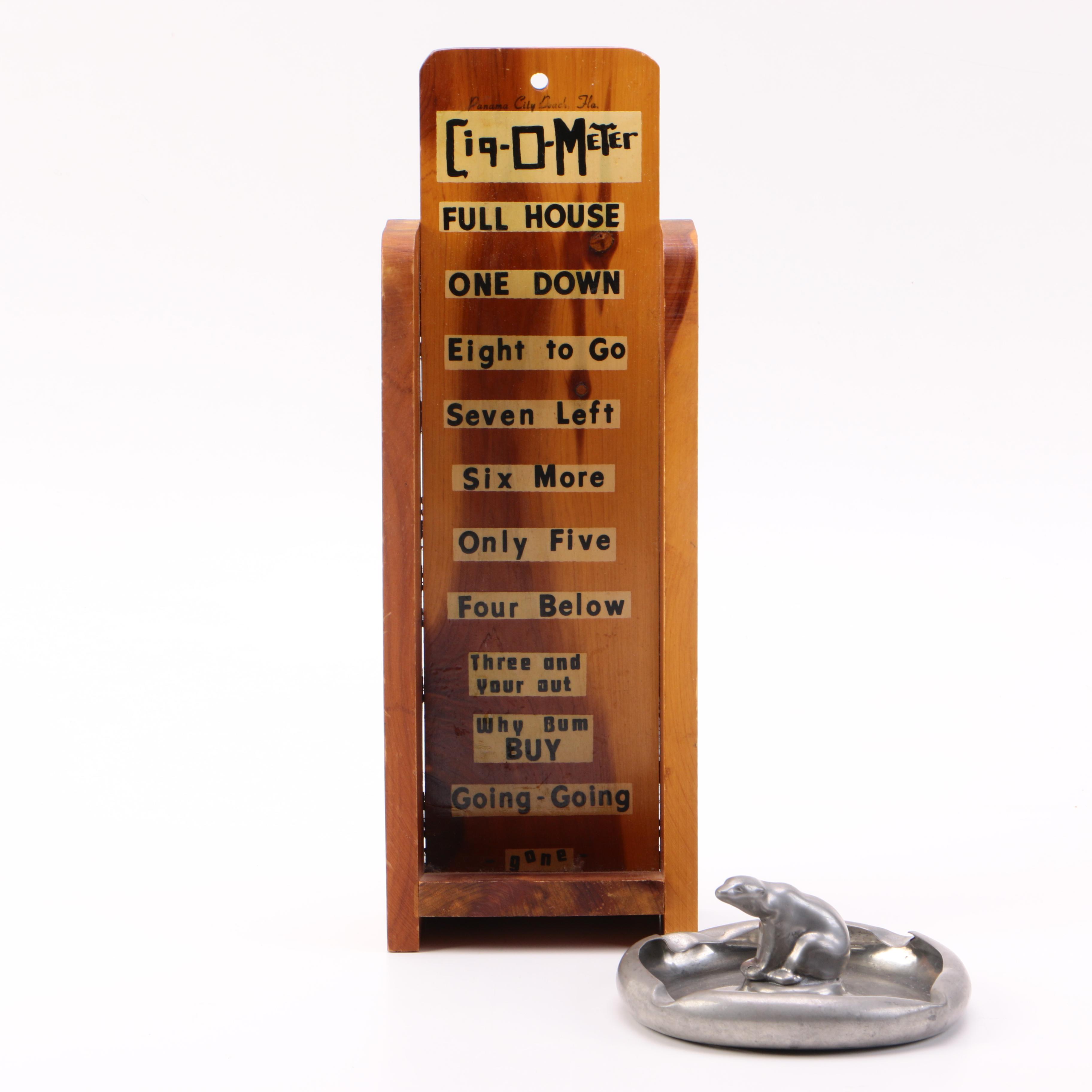 Vintage Cigarette Display Novelty Dispenser and Ash Receiver