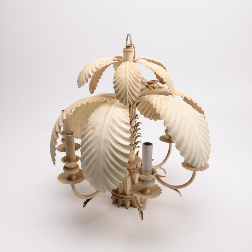 Palm Tree Themed Upright Tole Metal Chandelier