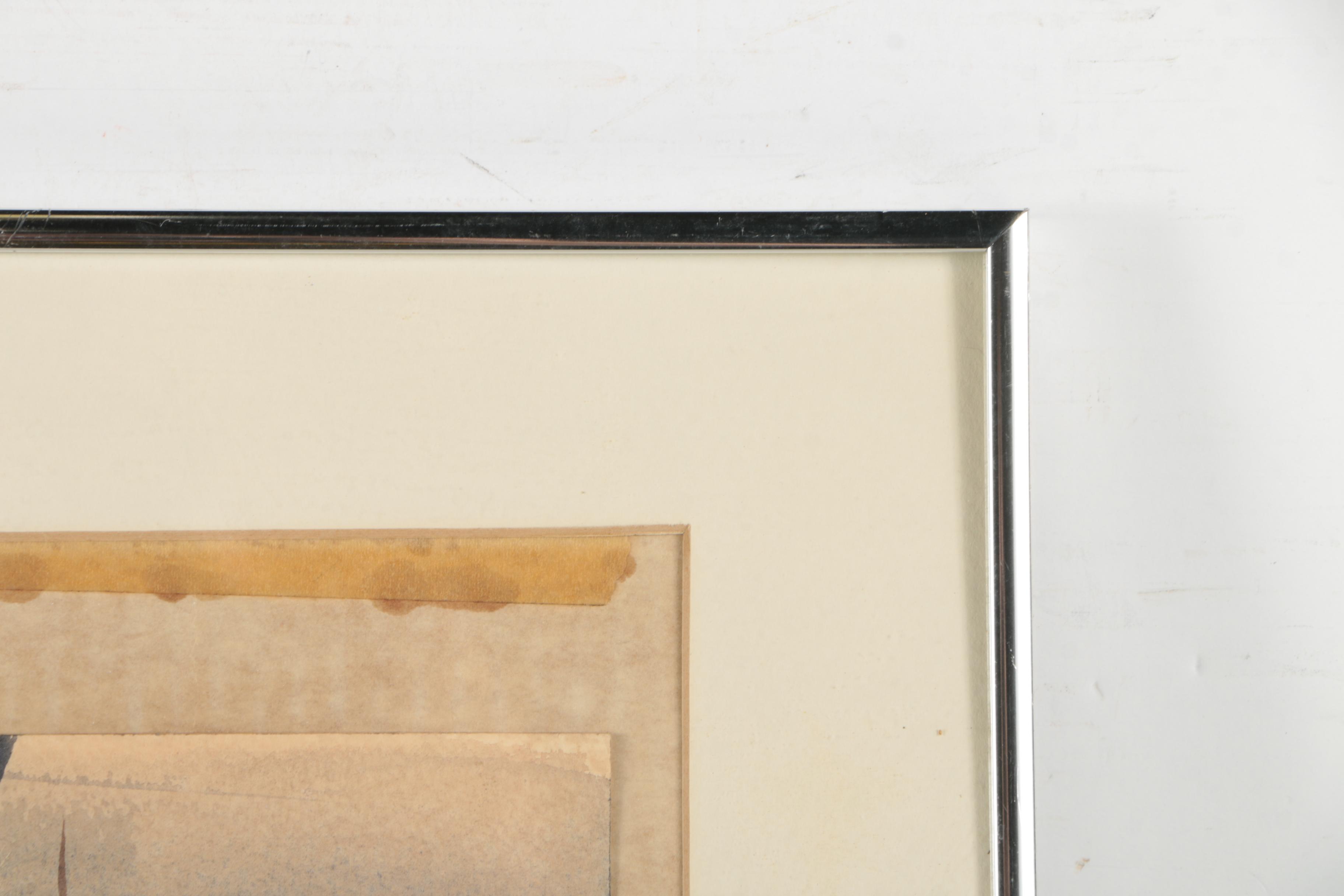 J. Evans Watercolor Painting of Birch Trees